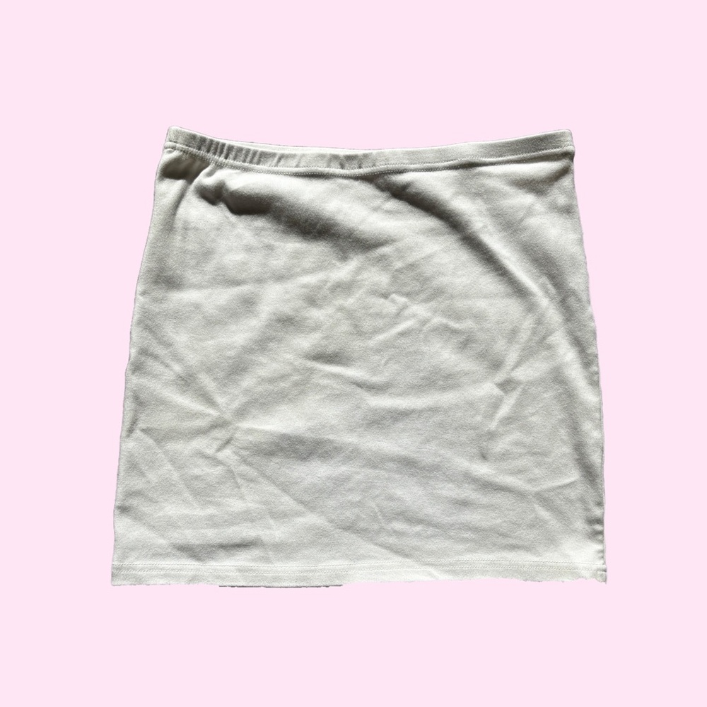 White body-con mini skirt